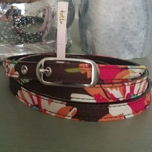 Vera Bradley English Rose Leather Belt